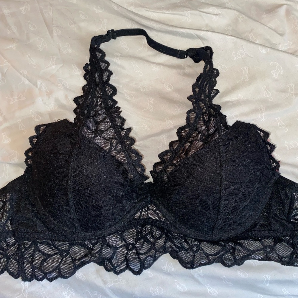 Love Pink Black Bralette Size Small (AA-C)